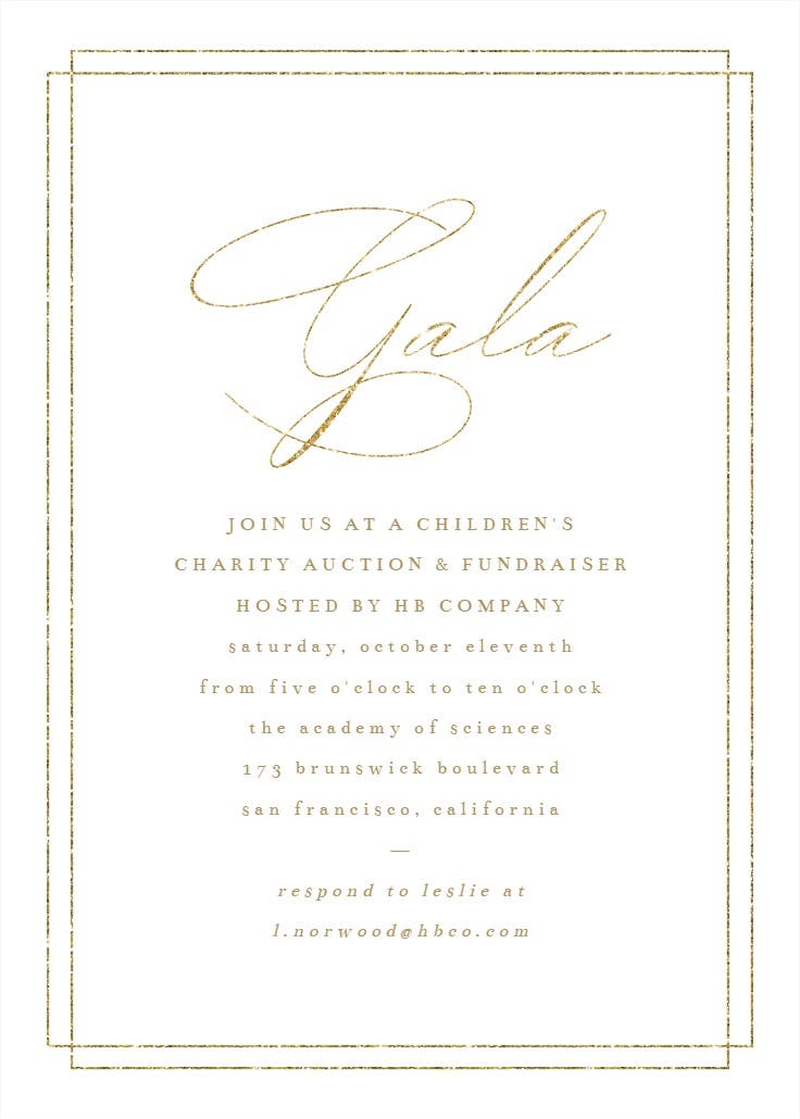 Simply gala night - gala invitation