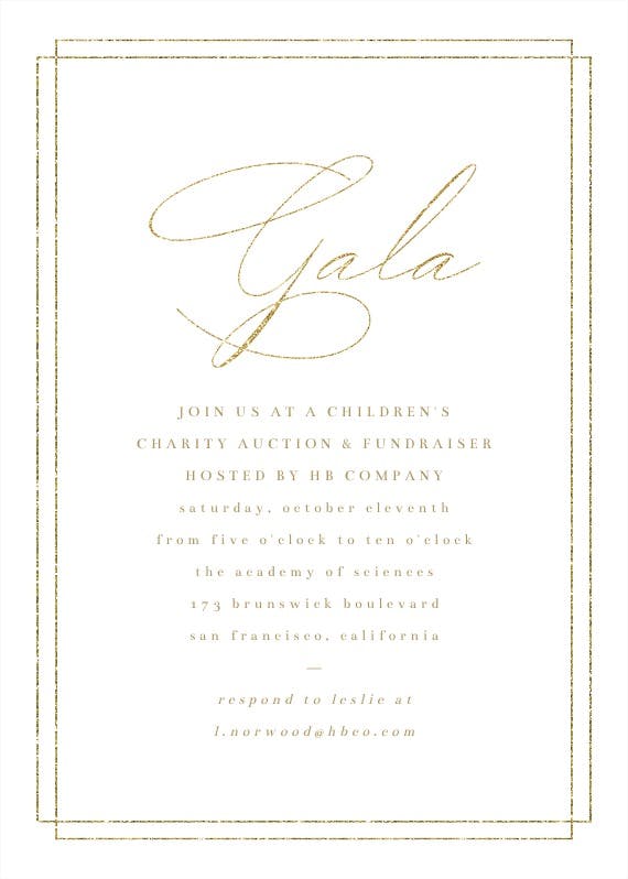 Simpy gala night - gala invitation