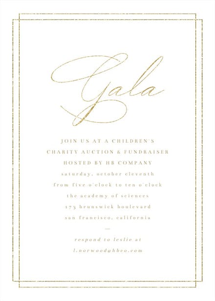 Simply gala night - gala invitation