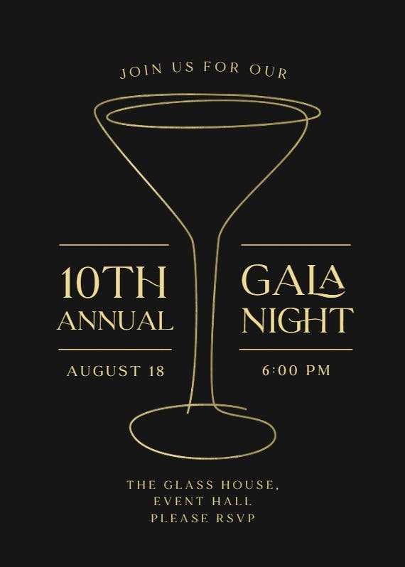 Sketched glass -  gala invitacion