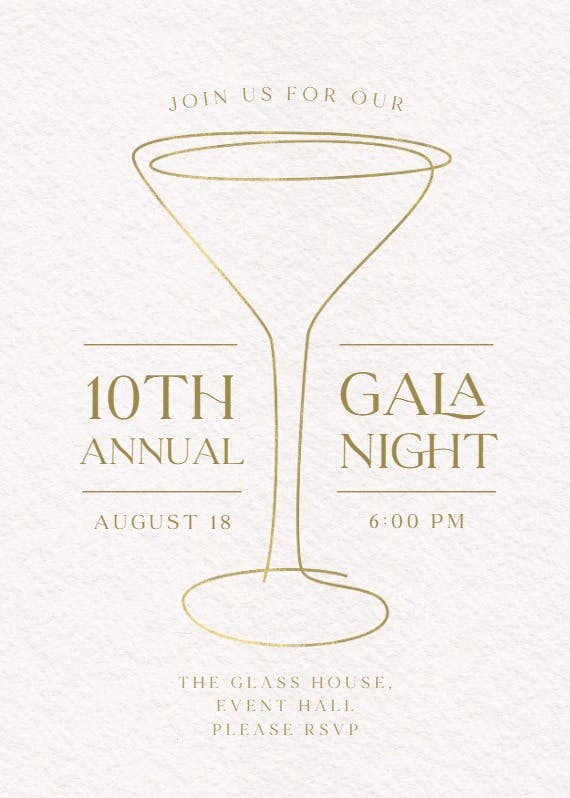 Sketched glass - gala invitación