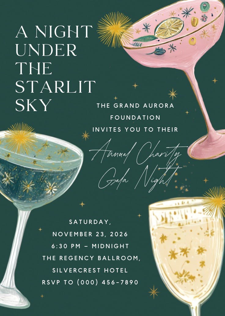 Sparkling night - gala invitation