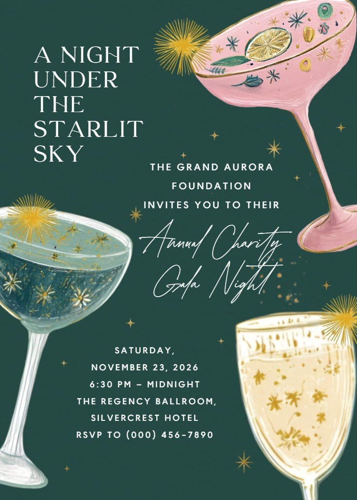 Sparkling night - business events invitation