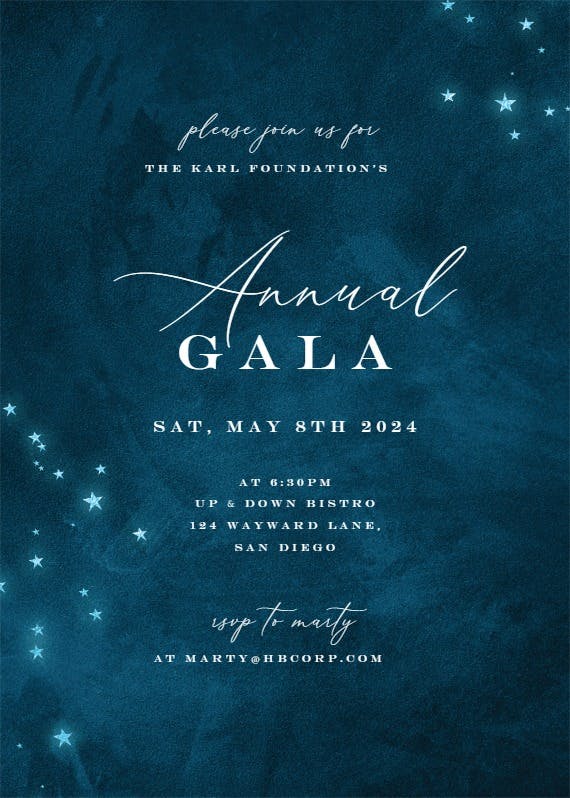 Starry night -  gala invitacion