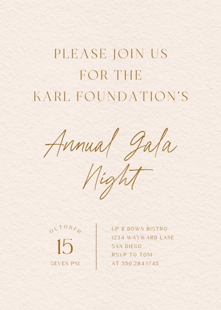 Structured typography - gala invitation