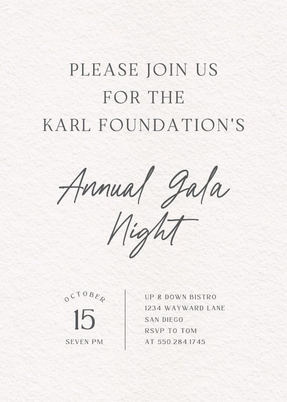 Structured typography -  invitation template