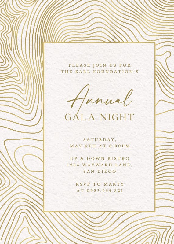 Topographic motif - gala invitation
