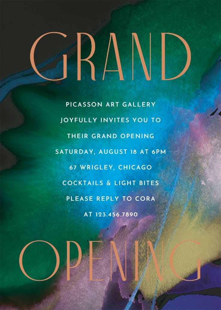 Abstract blots - grand opening invitation