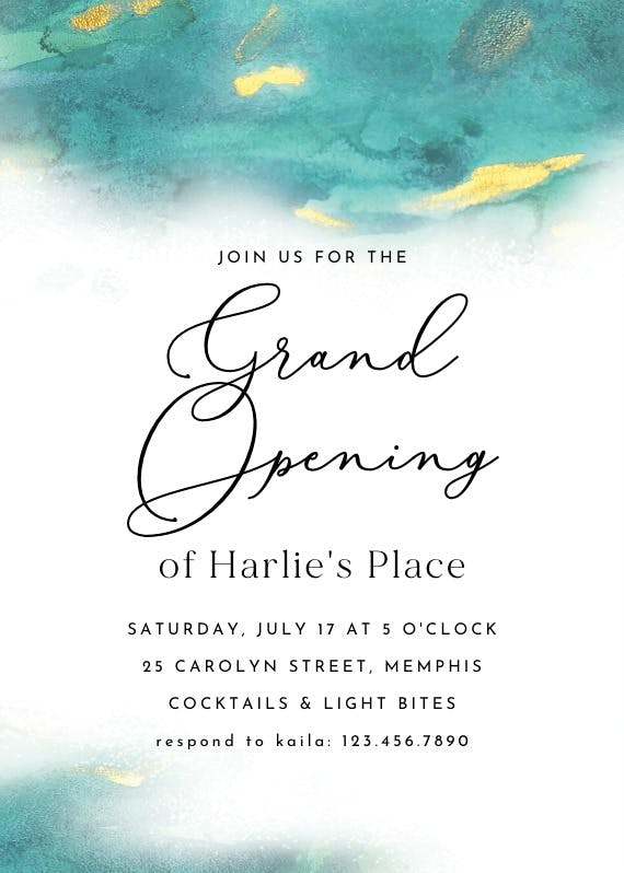 Abstract watercolor - grand opening invitation