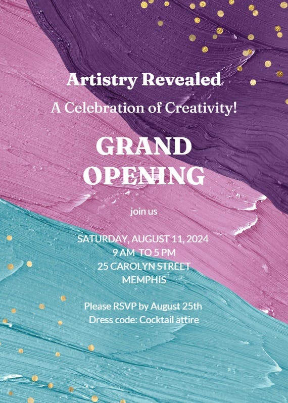 Artistry revealed -  invitación para eventos profesionales