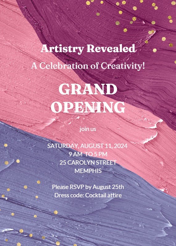 Artistry revealed -  invitación para eventos profesionales