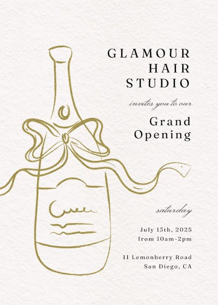 Bottle sketch - grand opening invitation