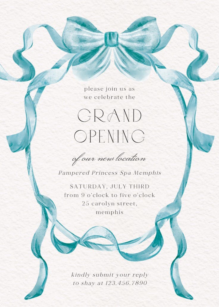 Classic ribbon - invitación de la gran inauguración