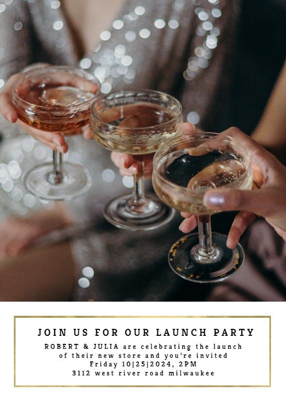 Elegant frame photo - cocktail party invitation