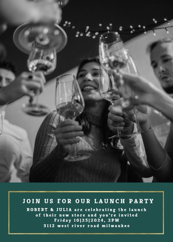 Elegant frame photo - cocktail party invitation