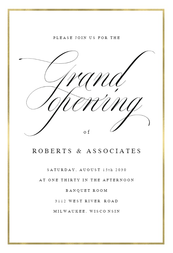 Elegant opening -  invitación de la gran inauguración
