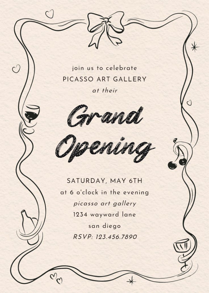 Framed celebration - grand opening invitation