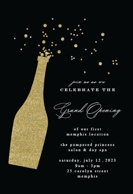 Glitter bubbly - Business Event Invitation