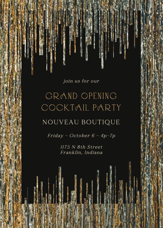 Glitz & glam - grand opening invitation