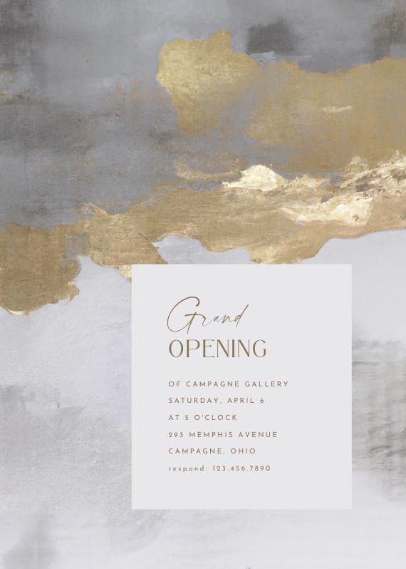 Golden celebration - grand opening invitation