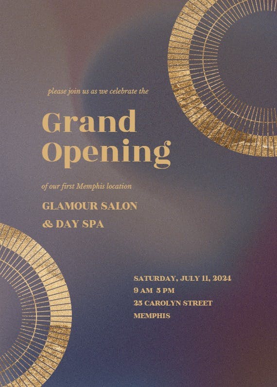 Golden dust - grand opening invitation