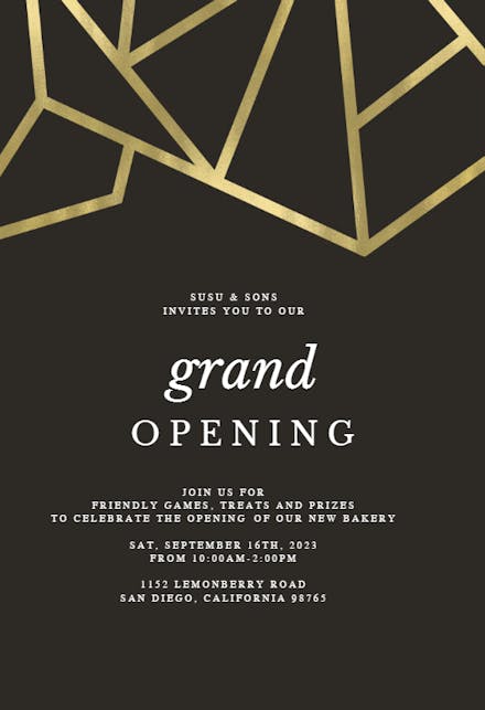 Grand Opening Invitation Templates Free Greetings Island