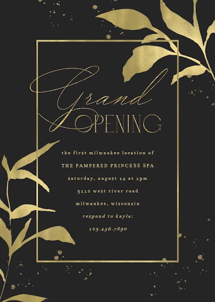 Elegant Opening - Grand Opening Invitation Template (Free) | Greetings ...