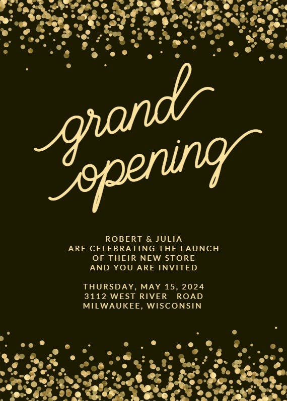 Grand opeining confetti - grand opening invitation