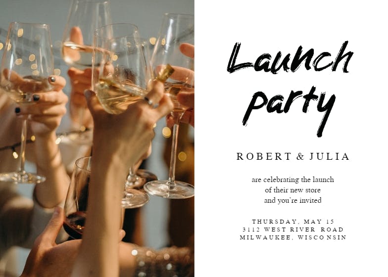 Launch party -  invitación de la gran inauguración