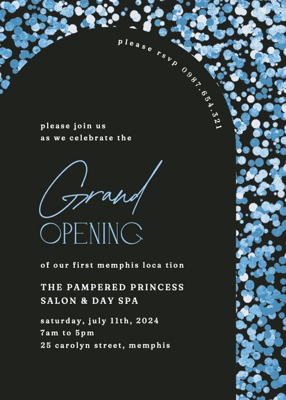 Lavender confetti - grand opening invitation