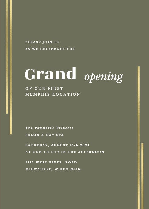 Luxed - grand opening invitation