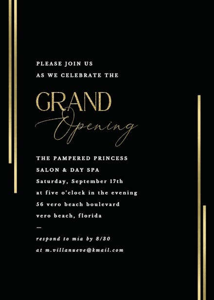 Luxed - grand opening invitation