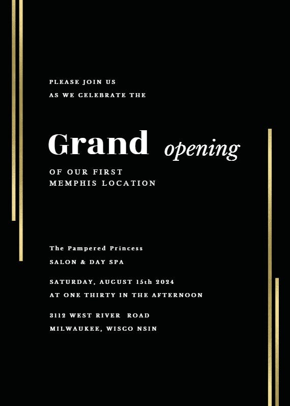 Luxed - grand opening invitation
