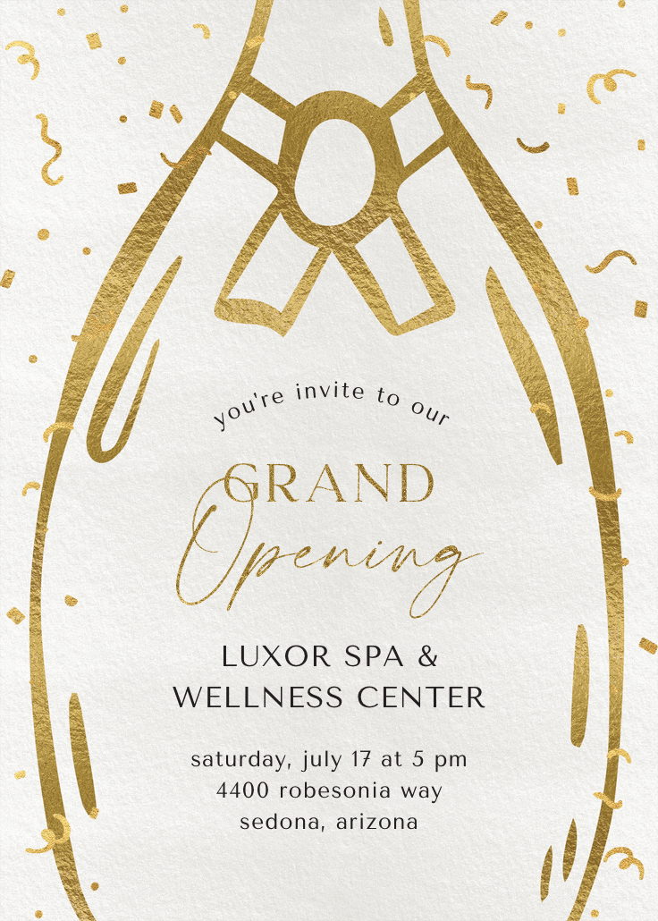 New beginnings - grand opening invitation