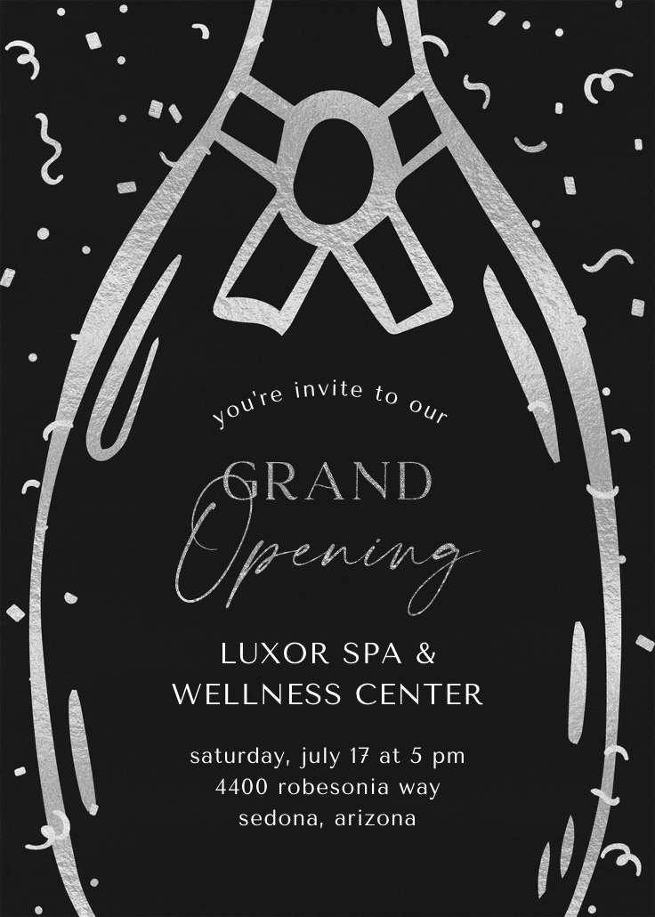 New beginnings - grand opening invitation