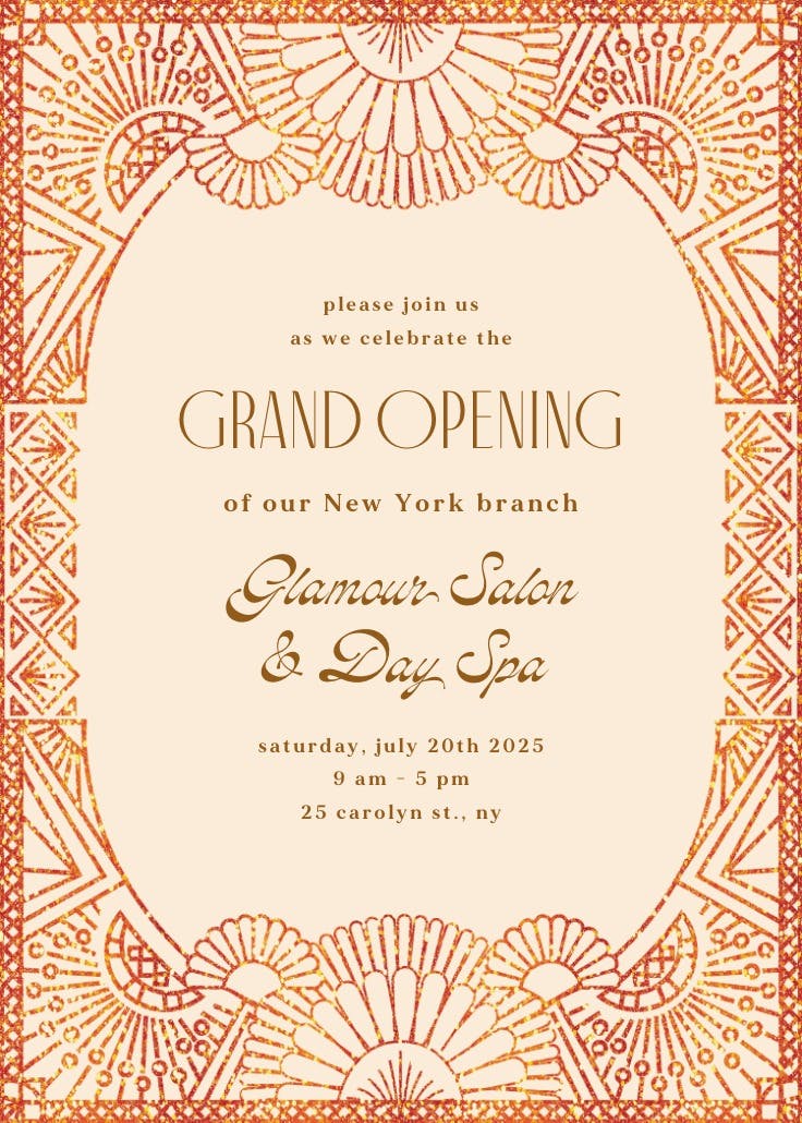 Orange glitz - business events invitation