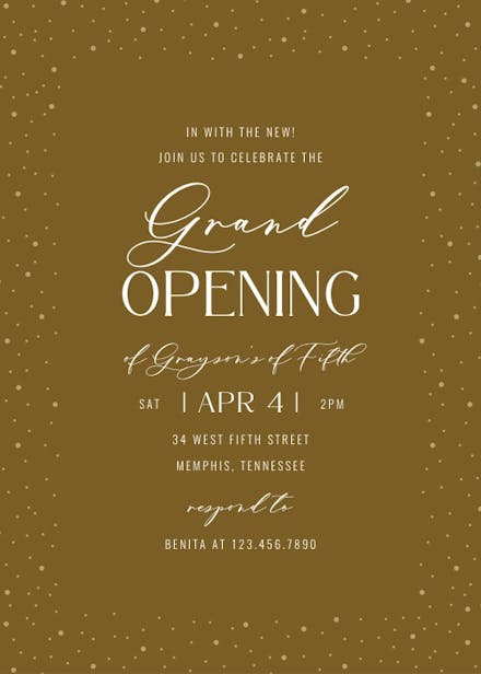 Red Dotted Frame - Grand Opening Invitation Template (Free) | Greetings ...