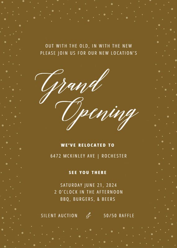 Red dotted frame - grand opening invitation
