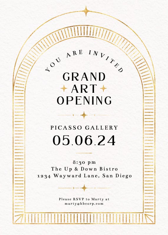 Sculptural simplicity - grand opening invitation