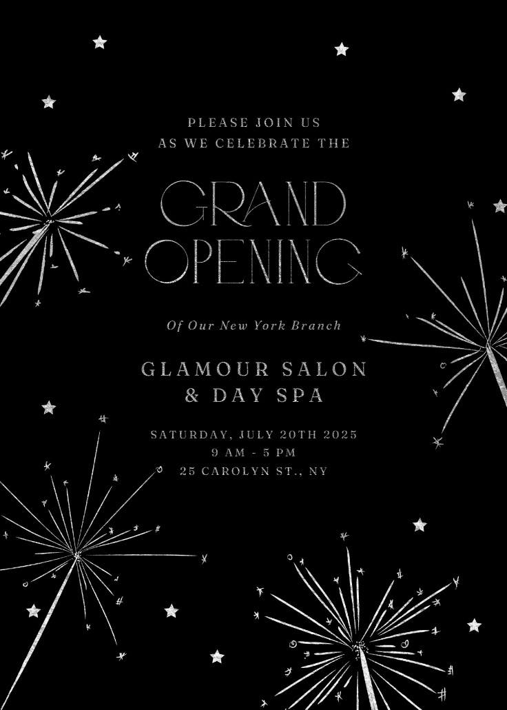 Sparkling night - grand opening invitation