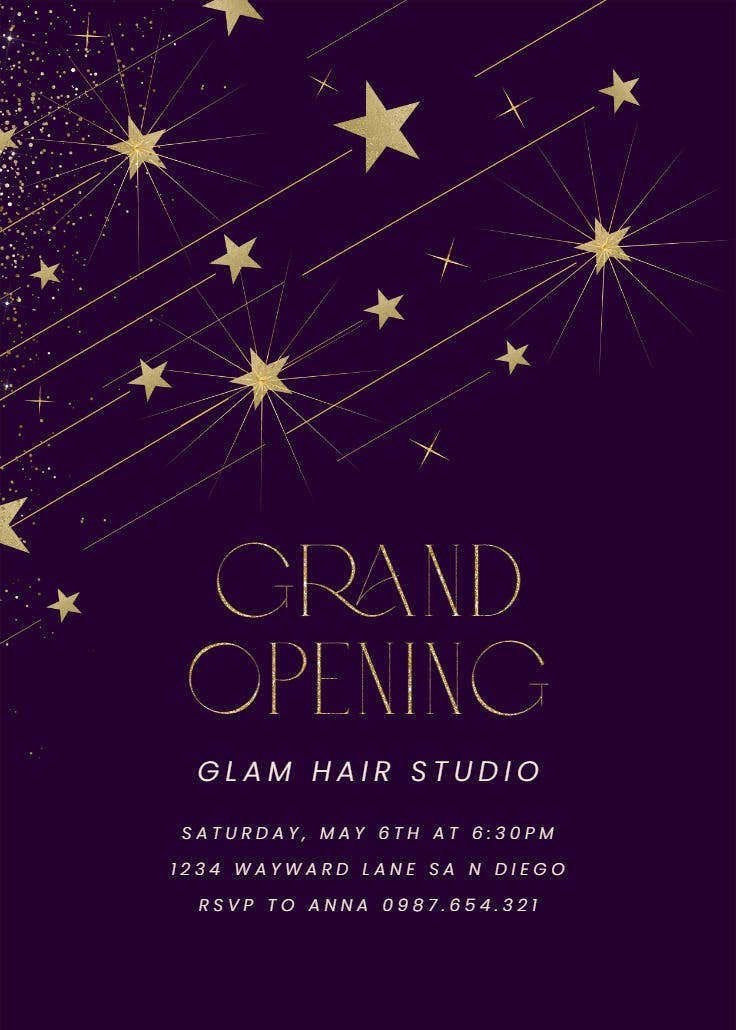 Wonderstruck stars - grand opening invitation