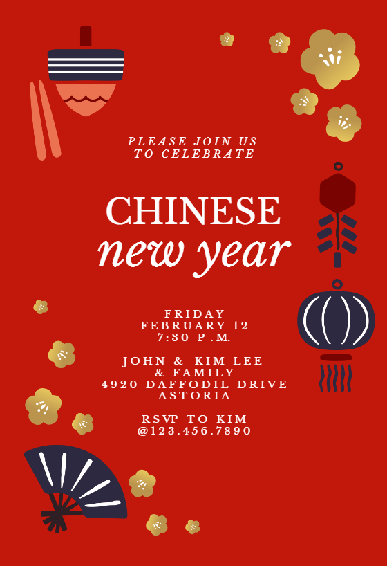 Lunar New Year Invitations (Free) | Greetings Island