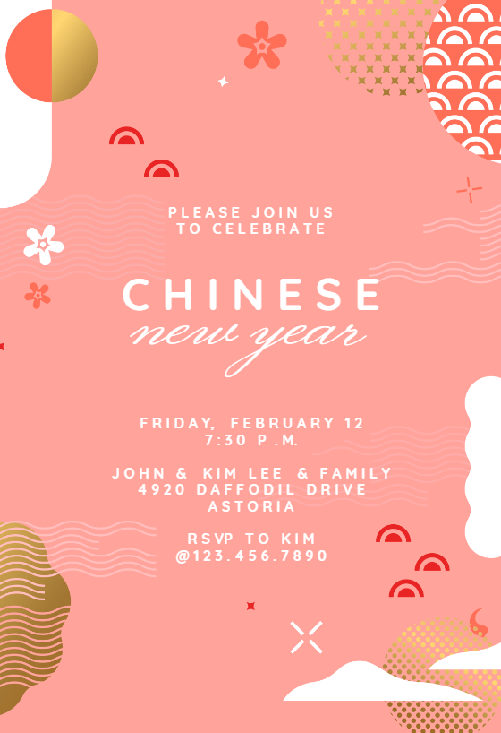 Chinese New Year Invitations (Free) | Greetings Island