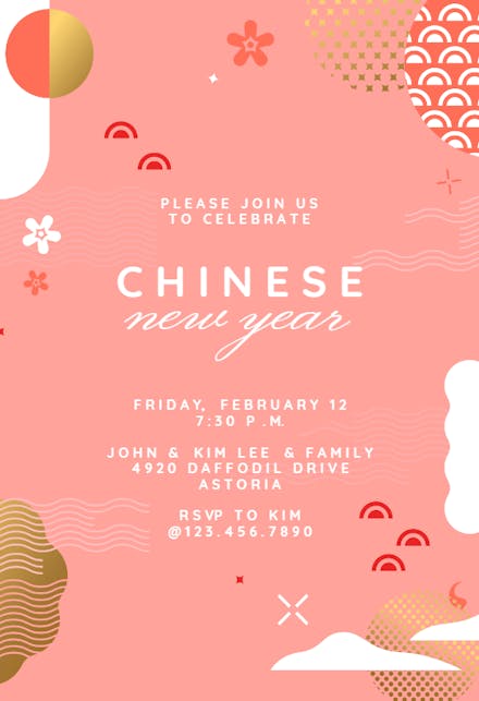 Chinese New Year Invitations (Free) | Greetings Island