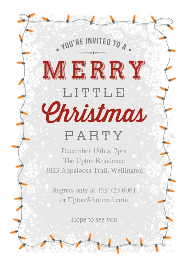 A merry little party - christmas invitation