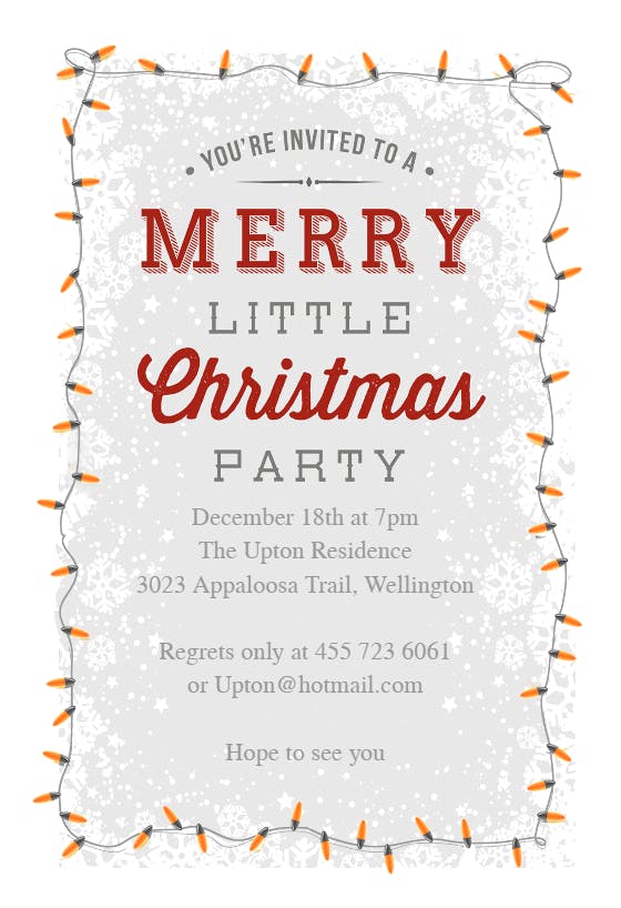 A merry little party - holidays invitation
