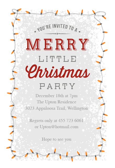 A Merry Little Party Christmas Invitation Template Free Greetings Island