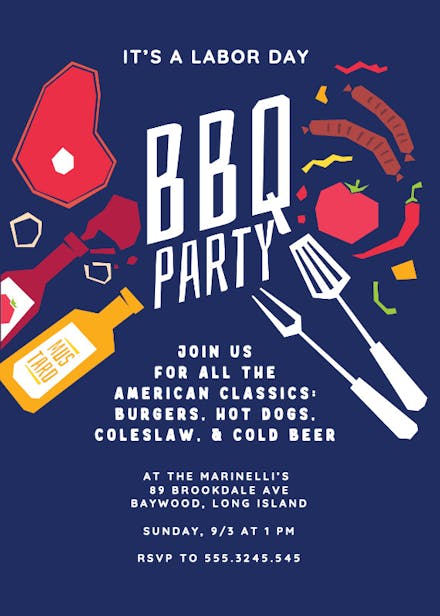 American classics - holidays invitation