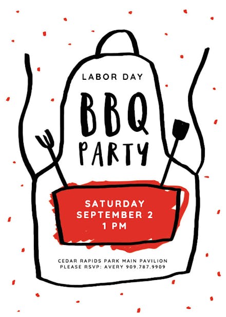 Bbq rendezvous - labor day invitation