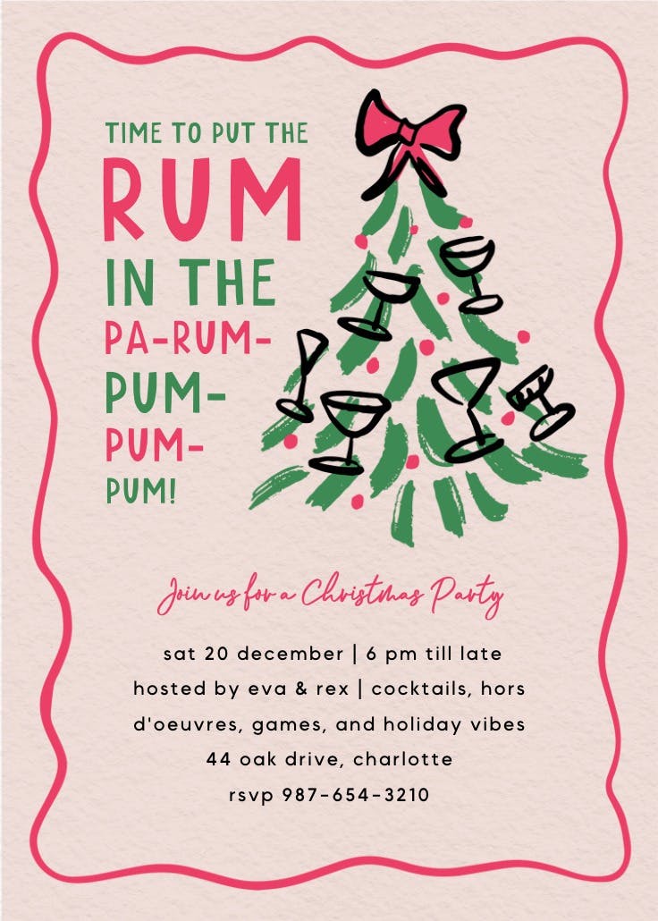 Boozy ornaments - invitación de navidad